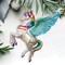 Cute Colorful Unicorn Glass Christmas Ornament with Rainbow Hair